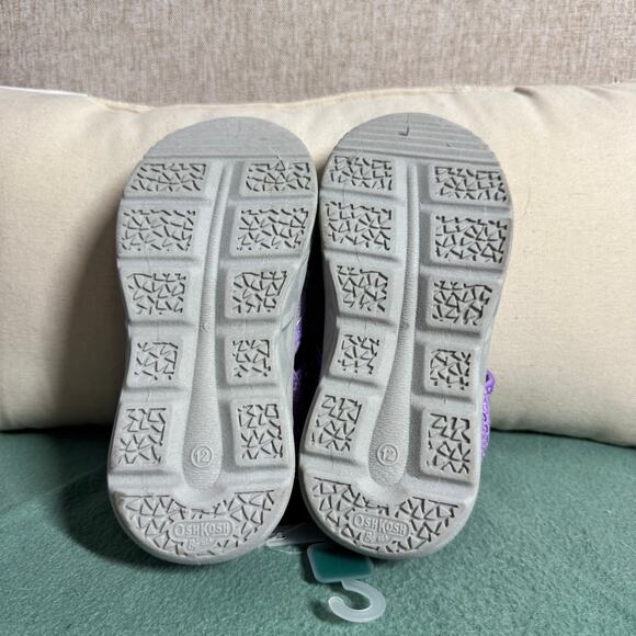 Oshkosh Sandals Toddler 12  Purple Glitter NWT Adjustable Machine Washable Play - Picture 5 of 8